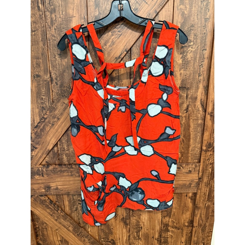 Marni Tank Top Blouse Women's IT 40 (S/M) Orange Floral Viscose Sleeveless Top